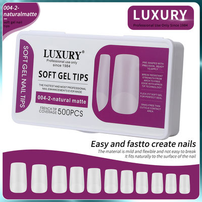 500pcs/Box Natural Matte Square Nail Tips Full Cover ناخن های مصنوعی آکریلیک