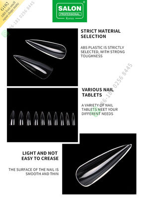 ABS Fruit Smell Sharp Shape Matte Lady French Style Artificial False Nails Half Tips and Full Cover False Nail