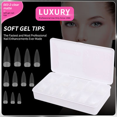 500PCS Stiletto نوک ناخن مجموعه شفاف مات کامل پوشش آکریلیک ناخن مصنوعی