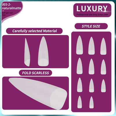 500PCS Stiletto نوک ناخن مجموعه شفاف مات کامل پوشش آکریلیک ناخن مصنوعی