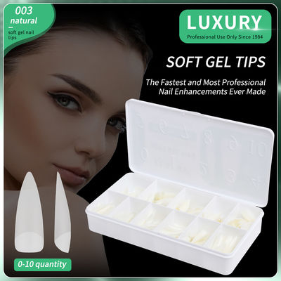 نوک ناخن نرم ژل 500PCS / جعبه ناخن آکریلیک فشار بر روی ناخن برای ناخن هنر طراحی ابزار مینیکور