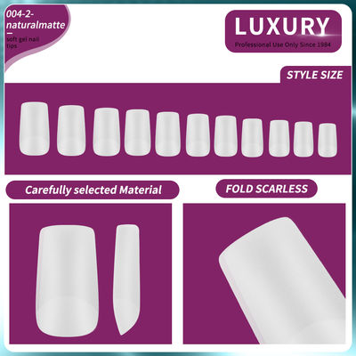 500pcs/Box Natural Matte Square Nail Tips Full Cover ناخن های مصنوعی آکریلیک