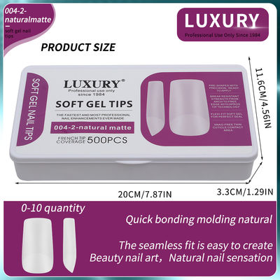 500pcs/Box Natural Matte Square Nail Tips Full Cover ناخن های مصنوعی آکریلیک