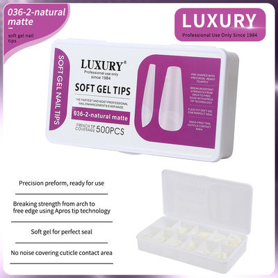 500pcs/Box متوسط تابوت نوک ناخن طبیعی مات پوشش کامل آکریلیک نوک ناخن پیش شکل 11 اندازه