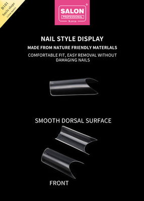 ABS Clear Matte Full Cover ناخن های جعلی شکل لبخند برای سالن و DIY ناخن های تمدید شده