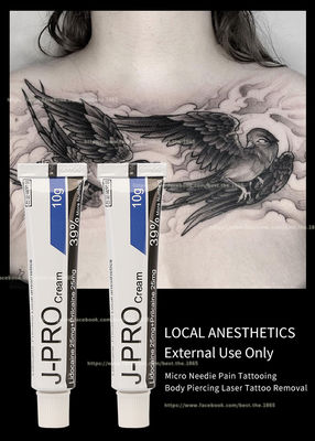 J Pro Tattoo Licocaine Numb Cream 10g Stop Pain کرم بی حس کننده برای اپیلاسیون تاتو آرایش دائمی