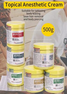 کرم بی حس کننده تاتو کره ای J-CAIN 500 گرمی سبز قرمز آبی برچسب نقره ای طلایی 15.6% 29.9% بسته OEM قیمت خوب
